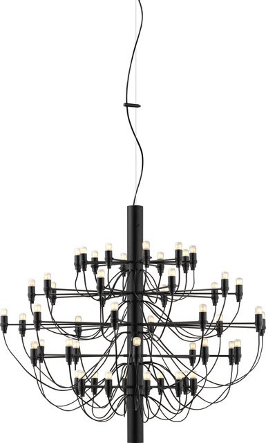 Flos 2097 50 Frosted Bulbs Pendelleuchte in Schwarz mit transparenten Leuchtmitteln - Bild 1