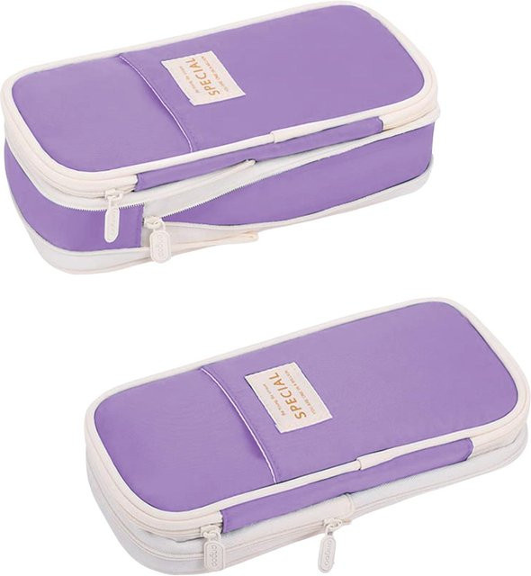 Kawaii Federmäppchen mit großer Kapazität als Stiftetasche für Mädchen und Studenten in Violett - Bild 1