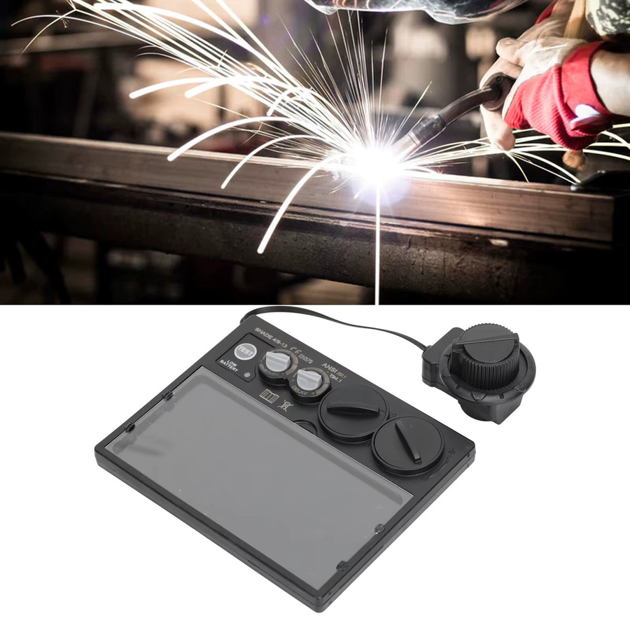 Automatische Schweißlinse mit einstellbarer Verdunkelung aus PP-Material, Solarbetriebene Industrie-Schweißlinse in Schwarz - Bild 3