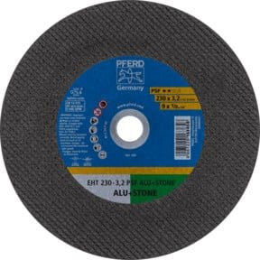 PFERD Trennscheibe EHT Uni.-Linie PSF ALU+STONE für Aluminium, Nichteisenmetalle und Stein, Farbe: Grau, Durchmesser: 230 mm, Dicke: 3,2 mm, Bohrung: 22,23 mm - Bild 1