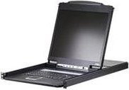 ATEN CL1308N LCD KVM-Konsole mit KVM-Switch, 8 Anschlüsse, USB und PS/2, 19 Zoll Rack-Einbau, 1U, Schwarz - Bild 1