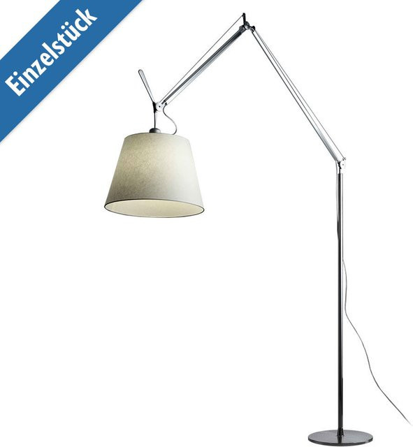 Artemide Stehleuchte Tolomeo Mega 42 dimmbar in Silber mit Aluminium-Body und Pergamentpapier-Schirm - Bild 1