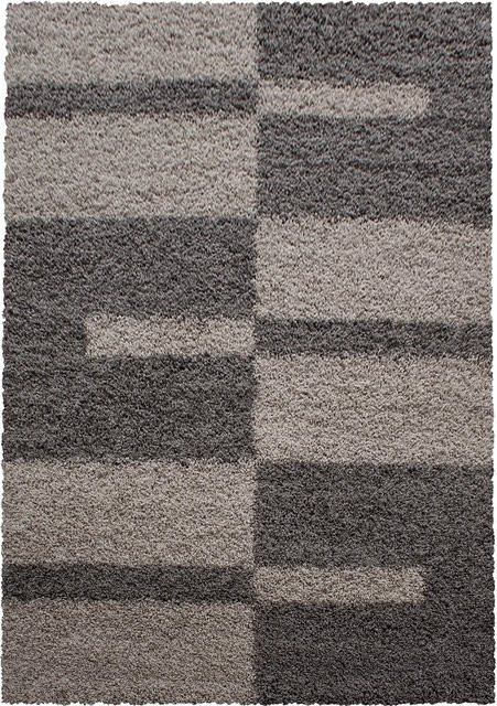 Ayyildiz Hochflorteppich Gala 2505 in Taupe mit Karomuster, B/T: 120 x 170 cm - Bild 1
