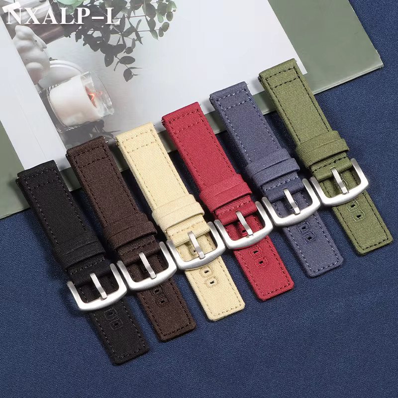 Uhrenarmband Nylon-Canvas, Armeegrün, 18 mm, 20 mm, 22 mm, Unisex - Bild 3