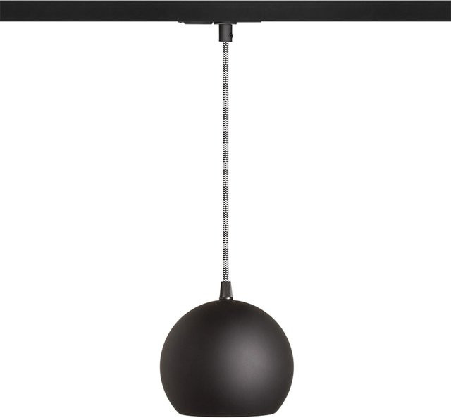 Rendl Deckenleuchte Copa Schwarz mit Glasschirm für 1-Phasen-Stromschiene, 11 W, E27 - Bild 1