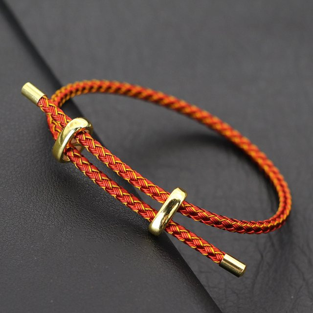 Armband Edelstahl, rotes Seil, Unisex - Bild 1