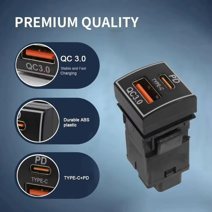 Kebidumei Dual Port 4,2 A USB Auto Ladegerät mit LED Voltmeter in Schwarz für Honda CRV CB500X - Bild 6