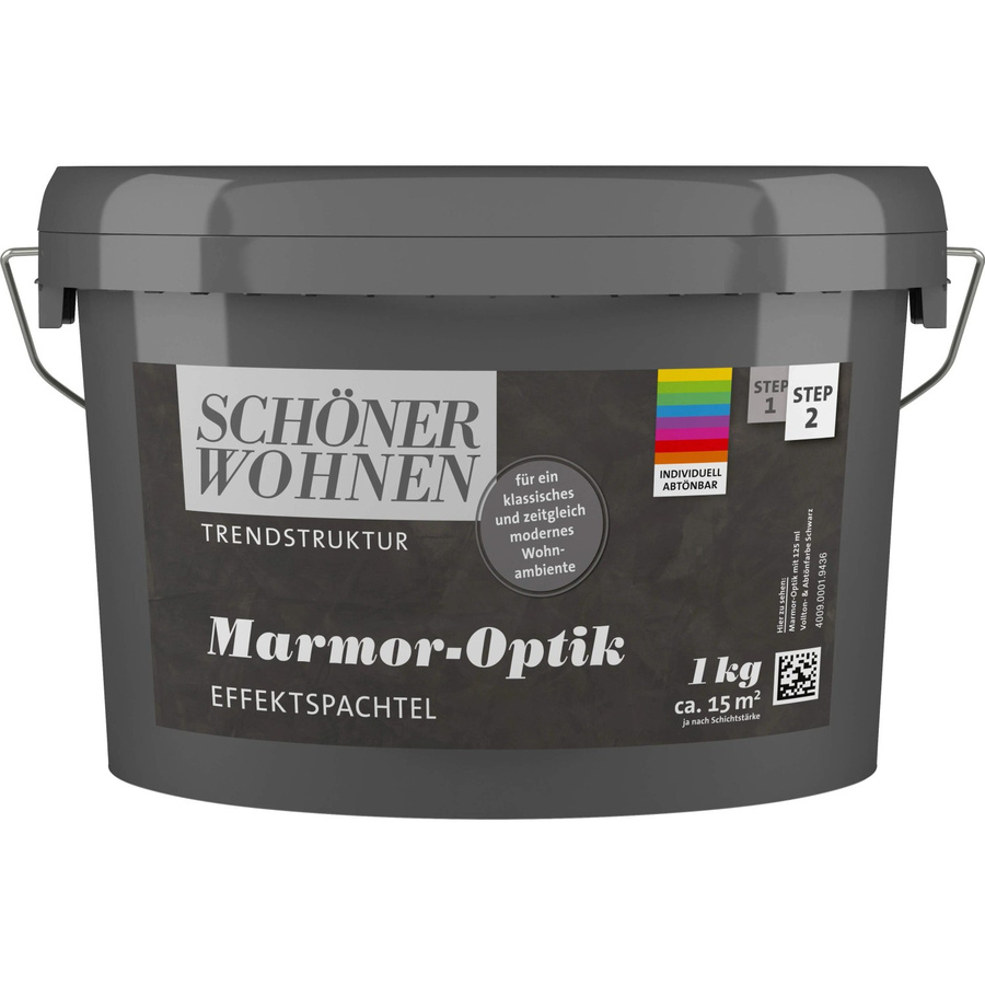 Schöner Wohnen Marmor-Optik Effektspachtel in Weiß und Grau abtönbar - Bild 2