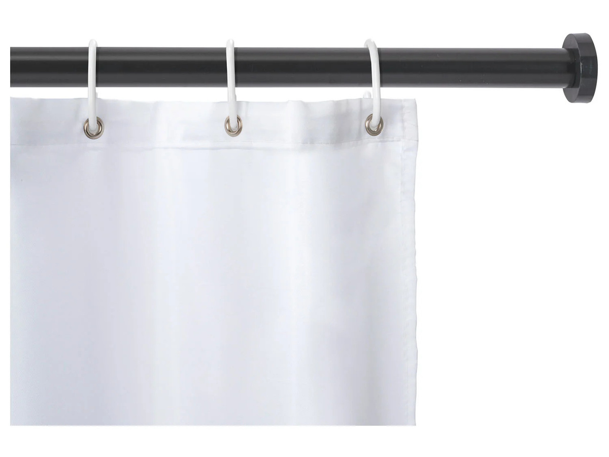 WENKO Teleskop-Duschstange Luz in Schwarz aus Aluminium und Edelstahl, Höhe: 70 - 115 cm - Bild 2