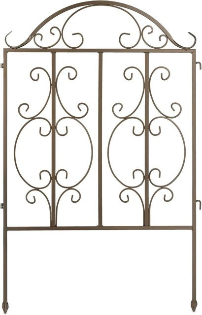 Relaxdays Gartenzaun aus Stahl in Bronze, 3er Set, erweiterbar, B/H/T: 98 x 190,5 x 2,5 cm - Bild 1