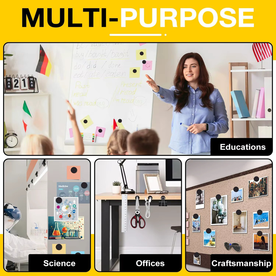 Selbstklebende magnetische Punktfolie in Schwarz für Haushalt, Büro und DIY-Projekte, quadratisch und rund - Bild 2