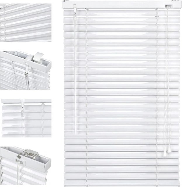 Sekey Aluminium Jalousie Weiß, B: 100 cm, H: 130 cm, thermoisolierend mit Klemmbefestigung - Bild 1