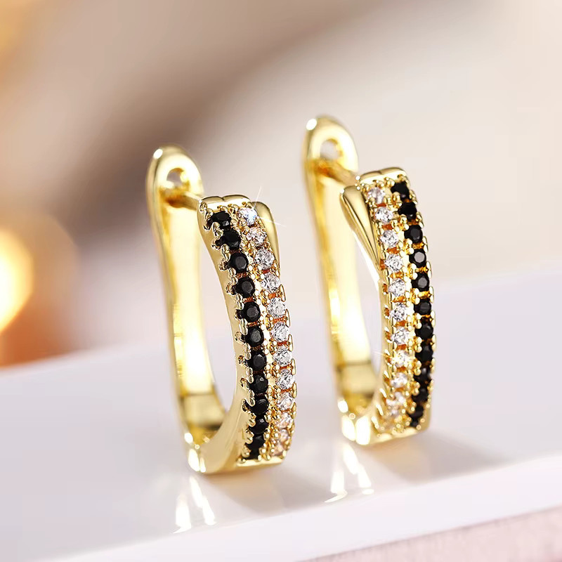 Huitan Creolen, Gold, Zirkonia, Damen - Bild 2