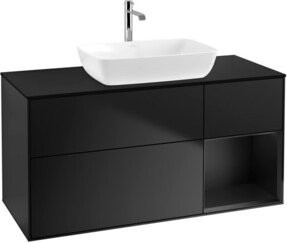 V&B Waschtischunterschrank Finion mit Wandbeleuchtung, Farbe: Blau lackiert, Breite: 120 cm, Tiefe: 50,1 cm, Höhe: 50,1 cm - Bild 1