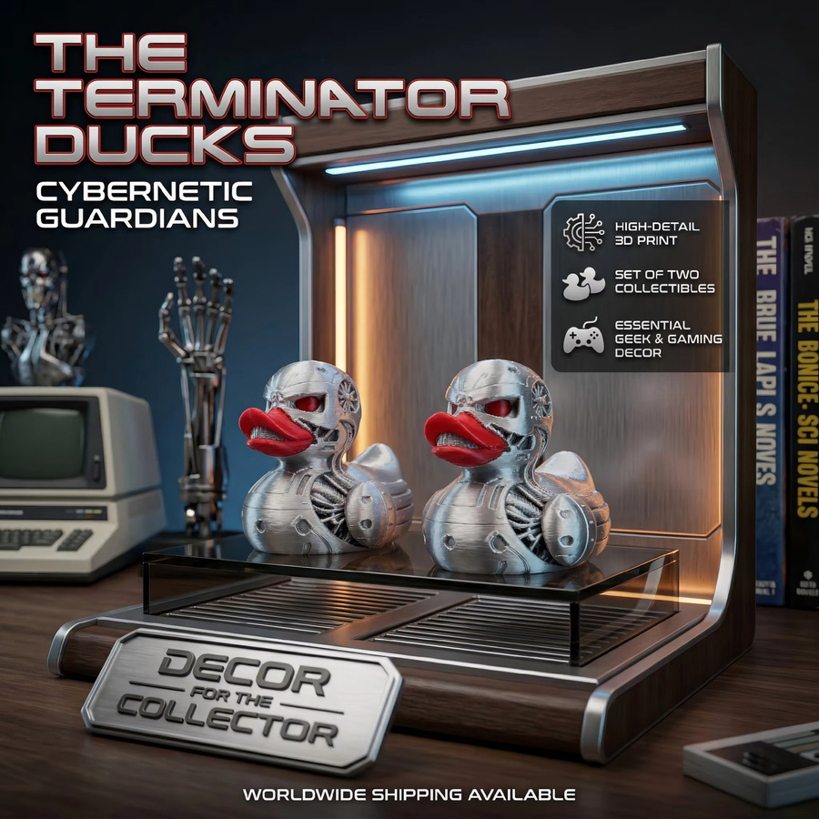 J BIRD Mech Duck Dekofigur im gotischen Stil, silberfarbenes Sammlerstück für Schreibtisch und Regal - Bild 2