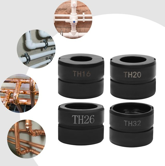 Bymaocar Druckbacken-Set mit Crimpmatrizen und Rohrklemmen für Aluminium-Kunststoffrohre, Größen: 16 mm, 20 mm, 26 mm, 32 mm - Bild 1