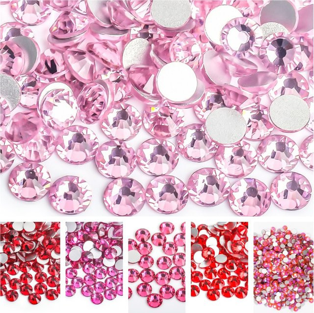 nailsworld Nail Art Strasssteine, Hellrosa Rose Fuchsia Siam, Glänzend - Bild 1