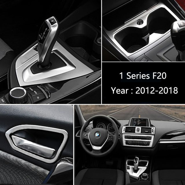 Probright Zubehör Set für BMW 1er und 2er Serie F20 F21 F22: Abdeckungen für Schalthebel, Klimaanlage, CD-Panel und Rahmen als Trim Aufkleber - Bild 1