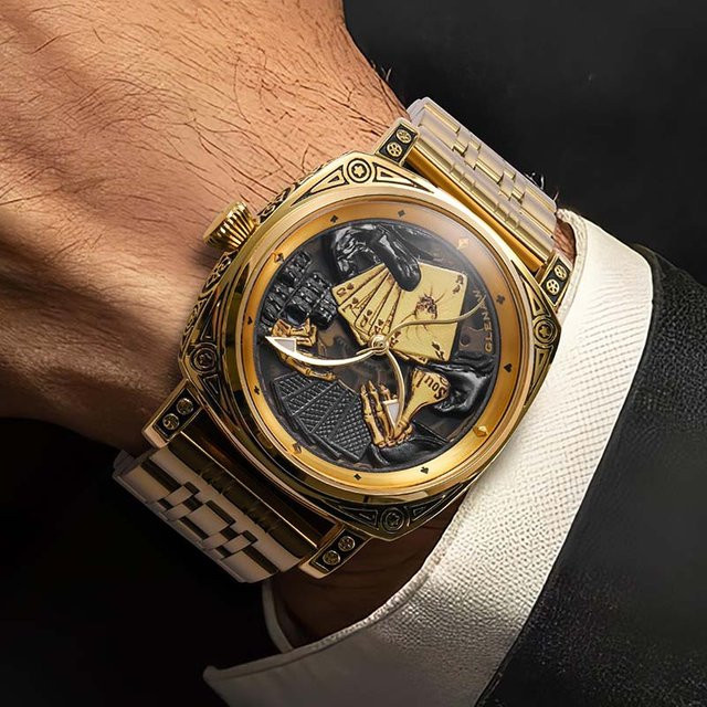 GLENAW Armbanduhr, Automatik, Edelstahl, Herren, Gold, Leuchtzeiger - Bild 1