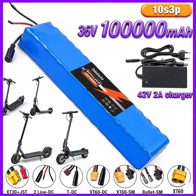 Elektroroller Akku 36V 100000mAh 10S3P Lithium-Ionen Akku für M365 in Blau - Bild 1