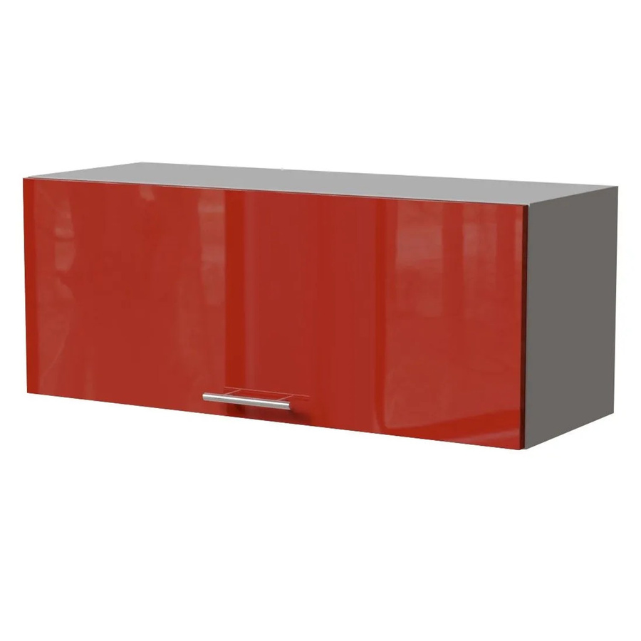 Feldmann-Wohnen Klapphängeschrank Brerra W4B/90 in Grau und Karminrot Hochglanz mit Blum Aventos Klappenbeschlag B/T/H: 90 x 32,5 x 36 cm - Bild 2