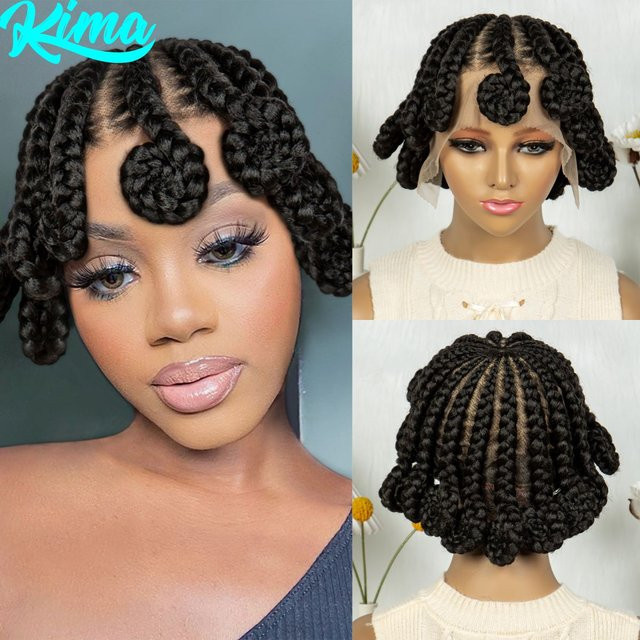 KIMA Bantu geflochtene Perücke, synthetisch, Lace Front, Damen - Bild 1