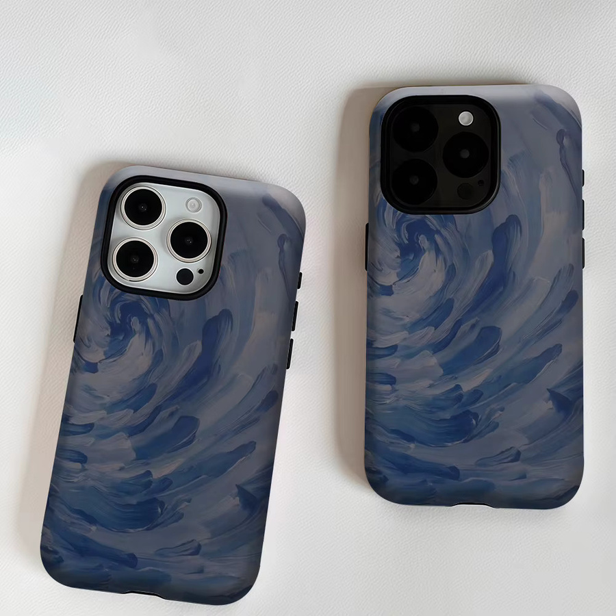 Potdemiel Blue Swirl robuste doppelschichtige Handyhülle mit Magnetfunktion für iPhone 17 16 15 14 13 Pro Max Plus - Bild 5