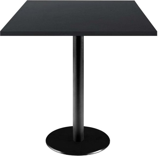 RestooTab Tisch Rome quadratisch in Schwarz mit mattem MDF-Gestell, B/T/H: 70 x 70 x 75 cm - Bild 1