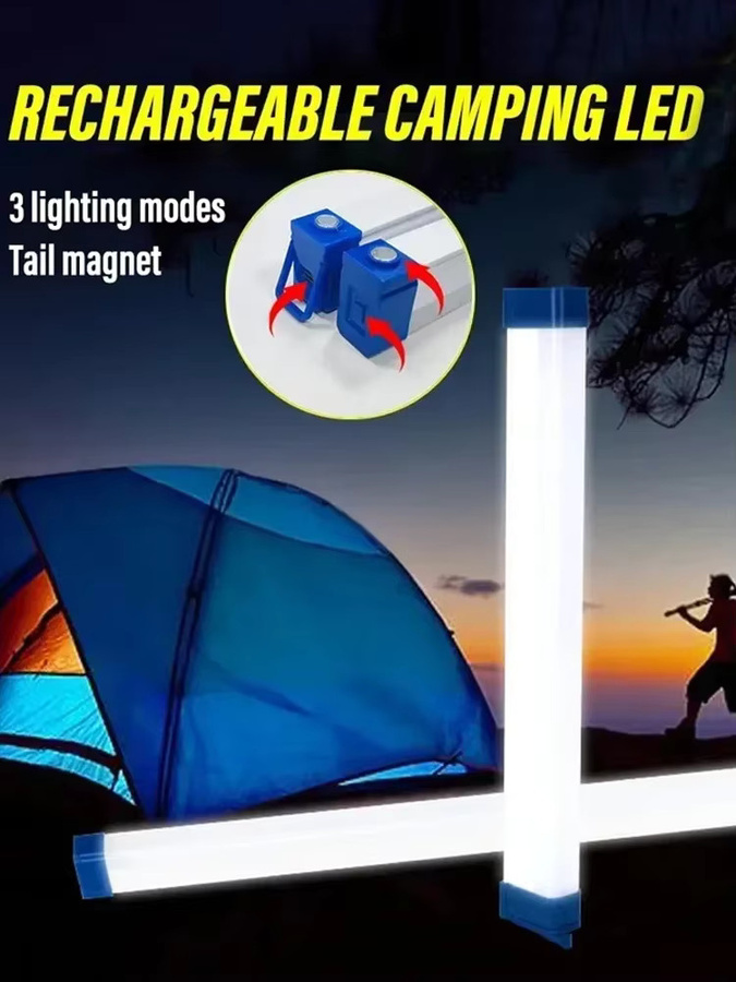Heinast LED-Balkenlicht in Weiß und Blau, wiederaufladbare zylindrische Campinglampe mit magnetischer Aufhängung für Garten und Notfälle - Bild 6