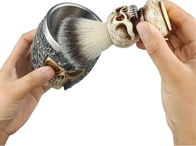 Barber 2in1 Bartreinigung Set mit Seifenschale und Rasierpinsel - Bild 1