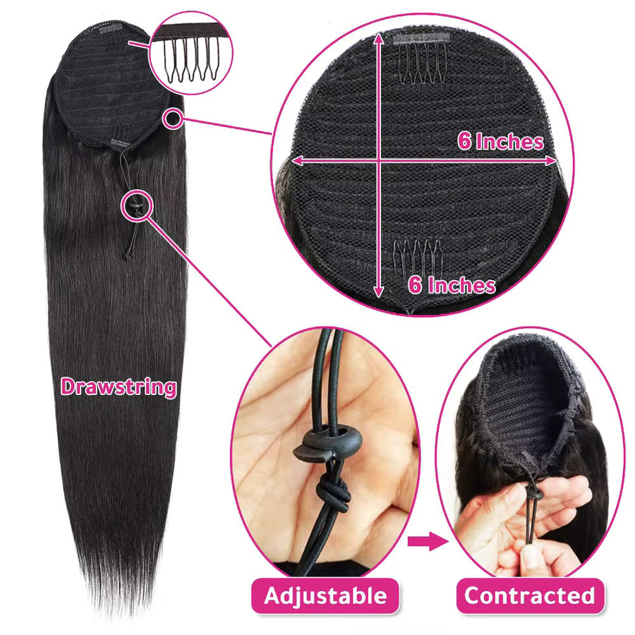 mayfive Clip-in-Pferdeschwanzverlängerung aus Echthaar, 26 Zoll, Damen - Bild 3