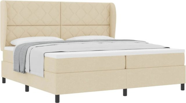 vidaXL Boxspringbett mit Matratze in Beige, modern gepolstert, B/T: 200 x 200 cm - Bild 1