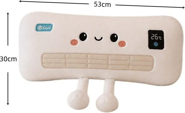 Binchi Fitness Kawaii Klimaanlage Plüschtier Schlüsselanhänger, Weiß - Bild 1