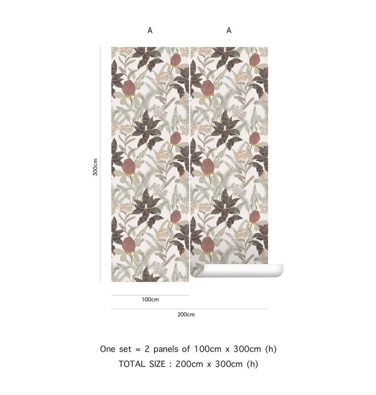 Tenue de Ville Tapete Palmarosa in Powder mit floralem Design und botanischem Muster - Bild 2