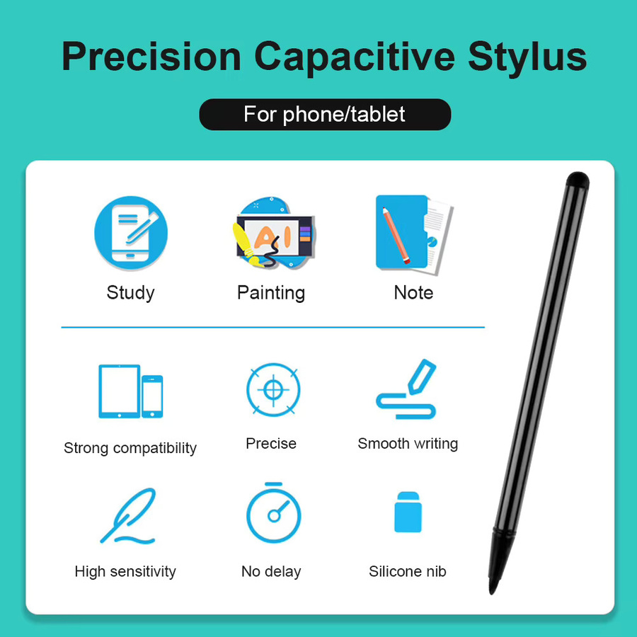 ALLOET Universal Stylus Pen in Silber für Android und iOS Touchscreens, Kapazitiver Eingabestift für Tablets und Smartphones wie iPad, iPhone, Samsung und Huawei - Bild 5