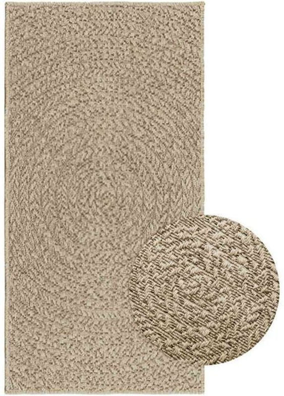 Vidaxl Teppich Zizur in Beige mit Jute-Optik aus Polypropylen für Indoor und Outdoor, B/T: 60 x 110 cm - Bild 1