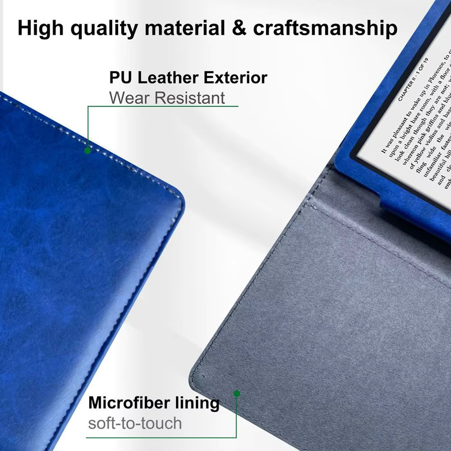 Premium Magnetische E-Reader-Hülle aus Leder in Rot für Sony PRS T2 mit weicher Mikrofaser-Auskleidung und stoßfestem Folio-Schutz - Bild 4