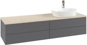 Villeroy & Boch Waschtischunterschrank Antao mit Frontstruktur und Beleuchtung, Farbe Anthrazit lackiert, B/T: 160 x 50 cm - Bild 1