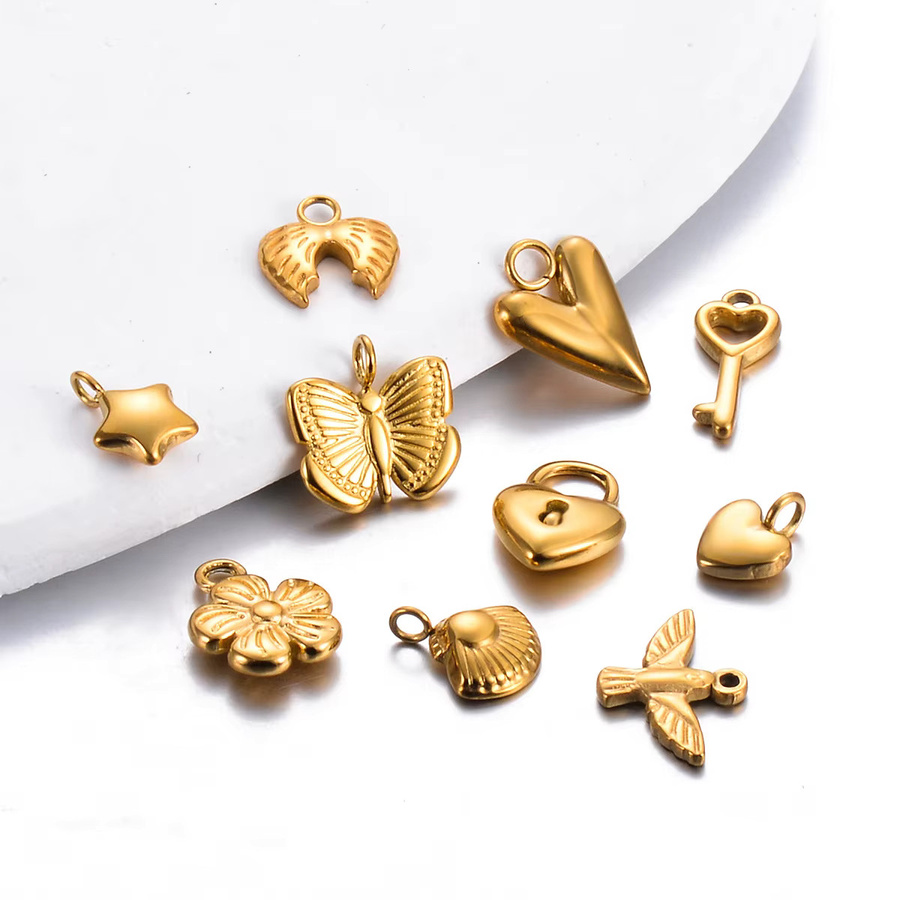 SalaWendy Charms Anhänger, Edelstahl, Gold, Unisex - Bild 1