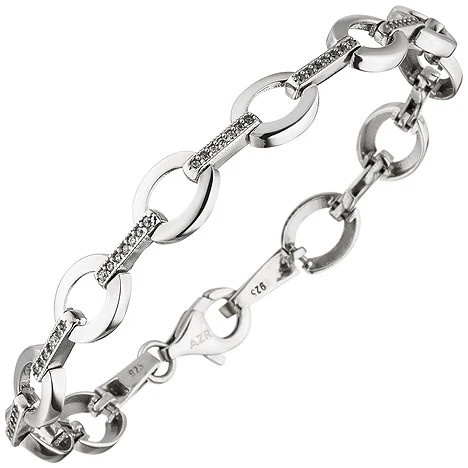 Colfem Armband 925 Sterling Silber, 70 Zirkonia, 19 cm - Bild 1