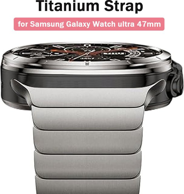CAOWTAN Uhrenarmband Titan, Silber, Samsung Galaxy Watch Ultra 47 mm, Unisex - Bild 1
