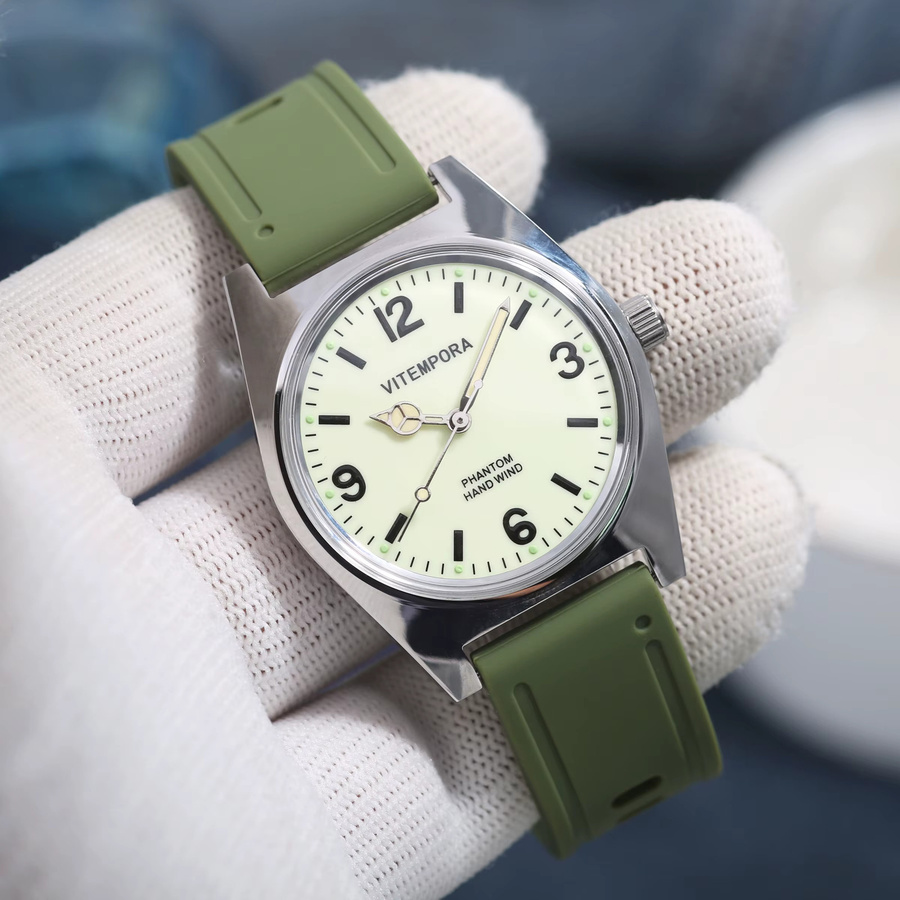 HEIMDALLR Armbanduhr, Handaufzug, Edelstahl, 36 mm, Kautschuk, Herren - Bild 4