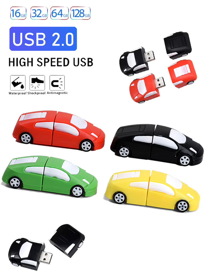 JASTER USB 2.0 Flash-Laufwerk Cartoon-Auto in Bunt und Schwarz, 64 GB Mini-Speicherstick für Kinder - Bild 5