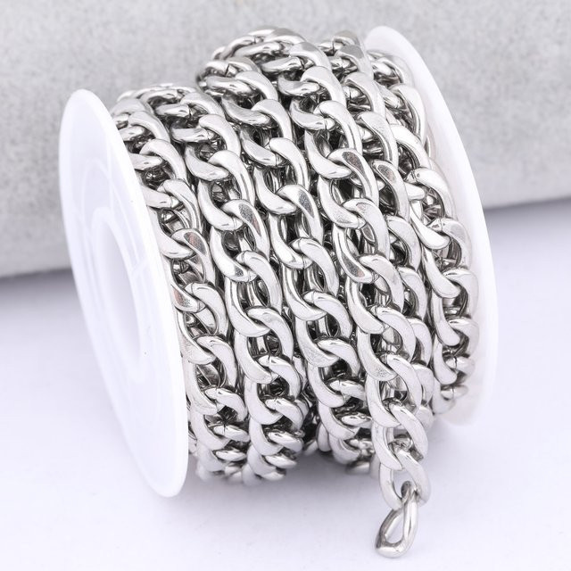 Edelstahl Kette, kubanisch, 8 mm breit, 5 Meter, Unisex - Bild 1