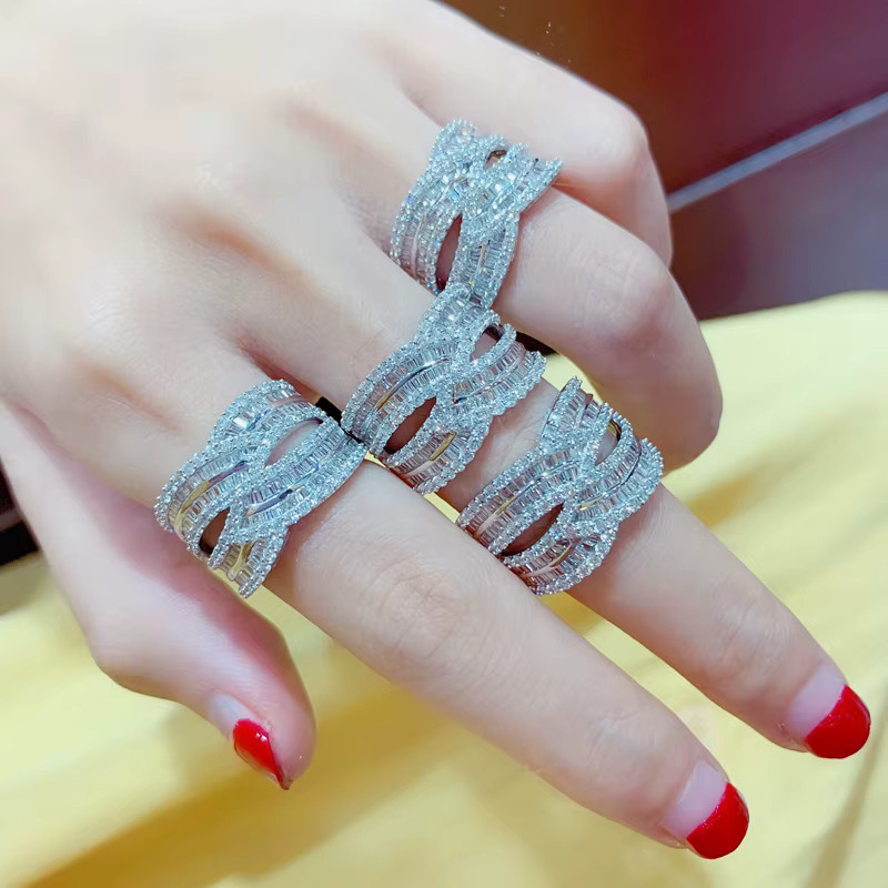 Huitan Bling Bling Ring, Silber, Zirkonia, Damen - Bild 3