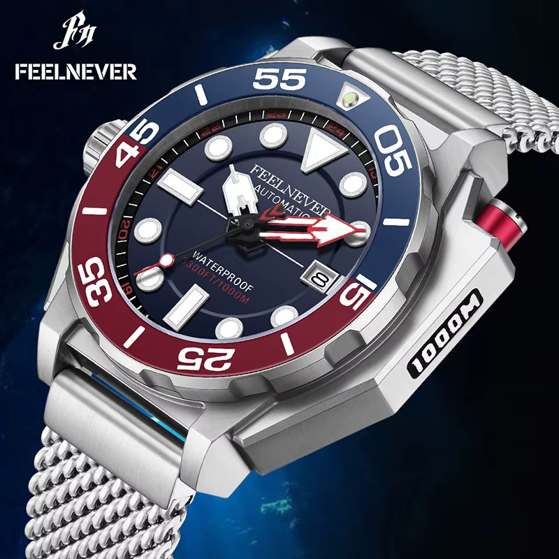 LIGE Armbanduhr Automatik, Edelstahl, silver blue, Herren - Bild 2