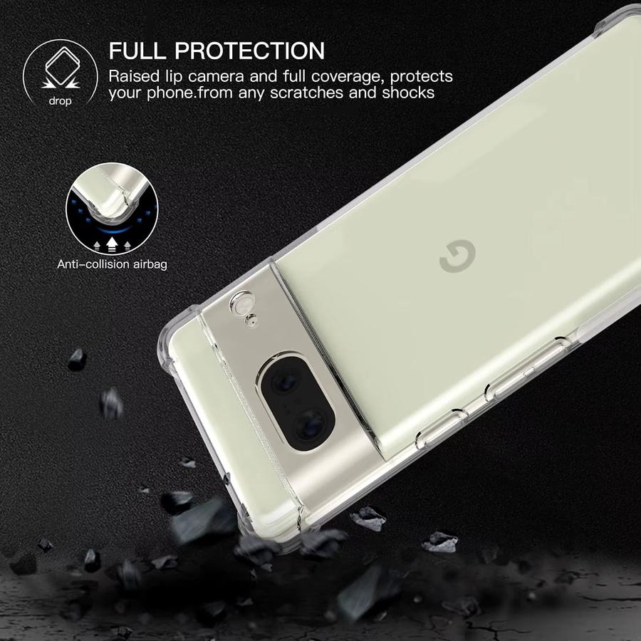 Stoßfeste transparente Handyhülle mit Air-Bag-Schutz für Google Pixel 6, 7, 8, 6A und 7A, 1,5 mm dick - Bild 4