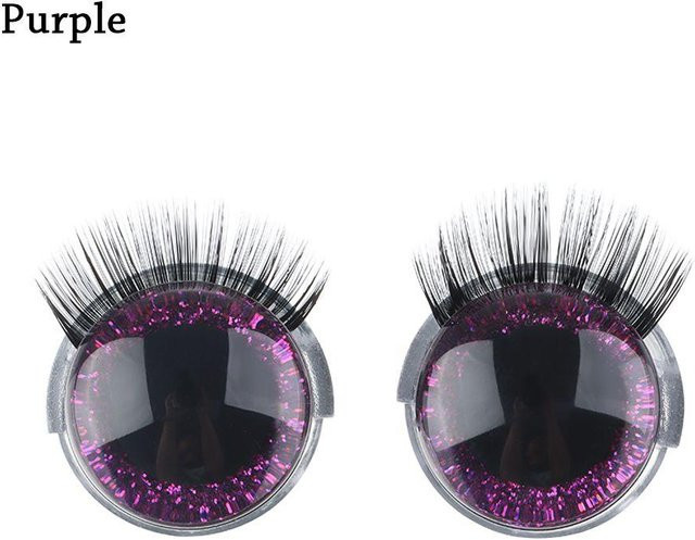 Discover Intime 3D Augen mit Wimpern, Sicherheitsaugen, violett, ab 6 Jahren - Bild 1