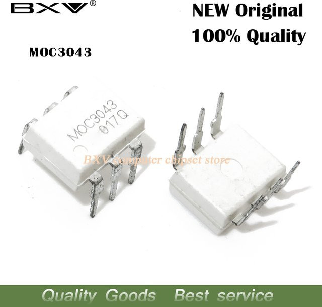 10 Stück MOC3043 DIP6 Optokoppler mit Kreuznull-Ausgang und SCR-Triac, 400V, BXV - Bild 1