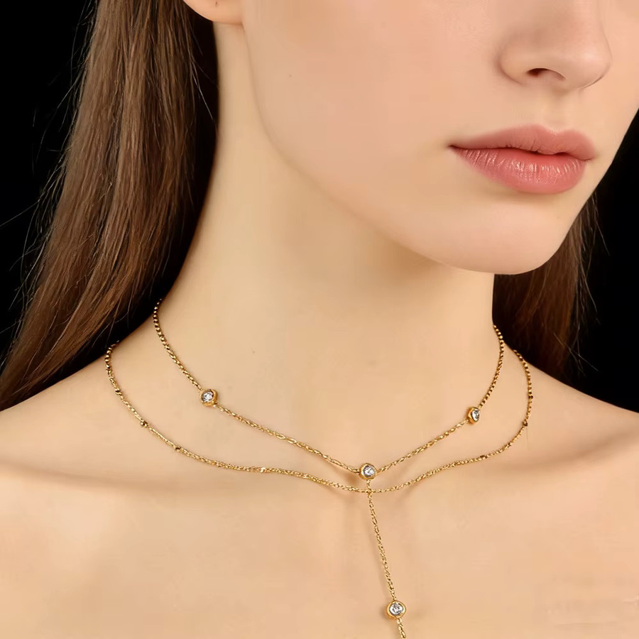 JeeMango Halskette, Edelstahl, Zirkonia, Gold, Damen - Bild 2